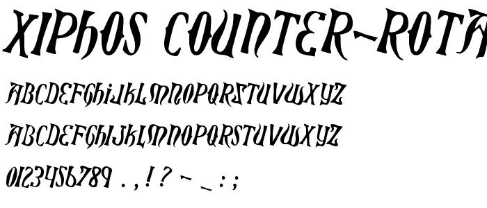 Xiphos Counter-Rotated font